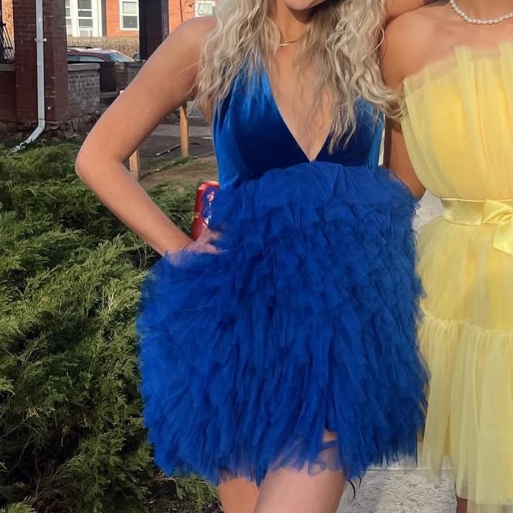 Blue Frilly Tulle Dress